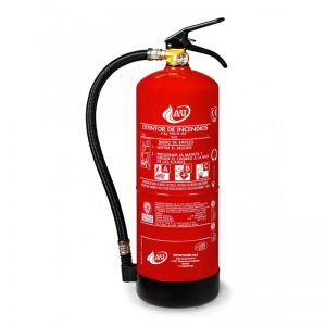 Extintor de 6 kg en color rojo, ideal para la protección contra incendios en entornos industriales o comerciales