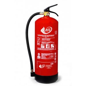 Extintor de 9 kg en color rojo, ideal para la protección contra incendios en entornos industriales o comerciales.